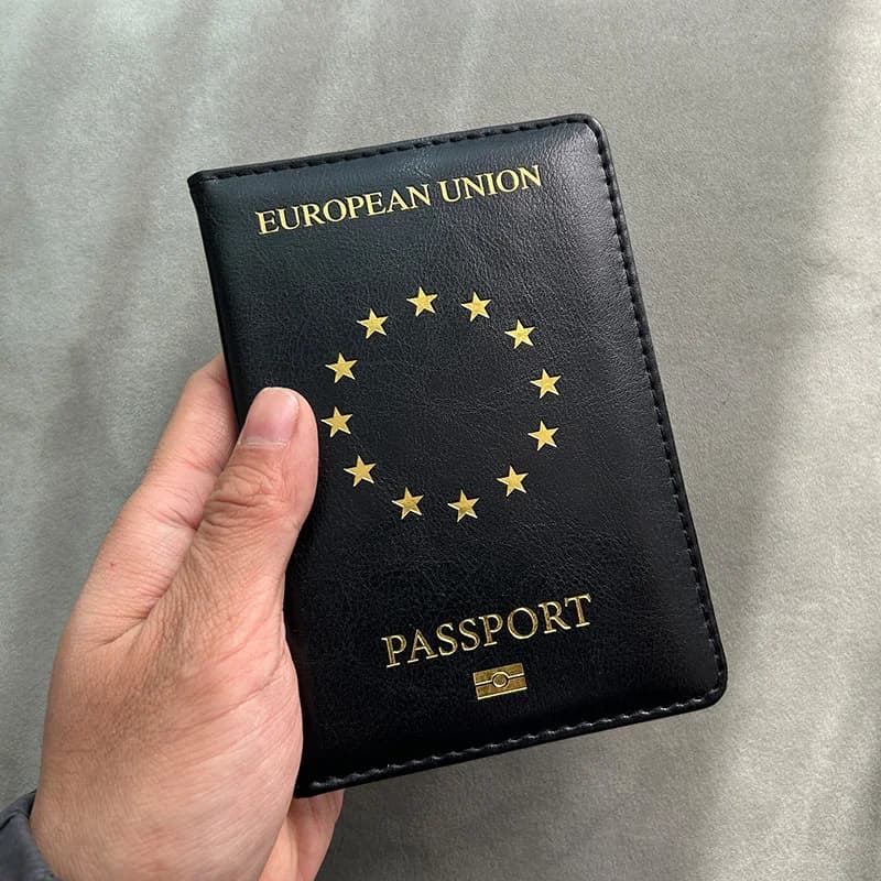 Custodia da viaggio per passaporto europeo Union EU per passaporti Copertina per passaporto europeo