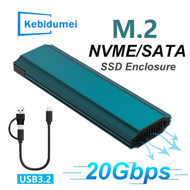 Custodia per disco rigido esterno M.2 NVME/NGFF SSD 20Gbps 10Gbps USB3.2 a tipo C per supporto SATA 2230 2242 2260 2280
