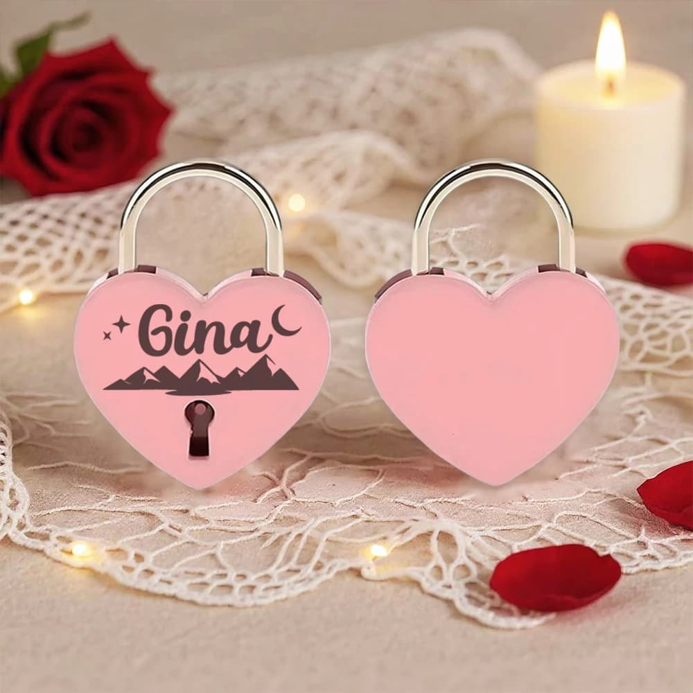 1 Pezzo Lucchetto Personalizzato con Nome, Regalo per Matrimonio, Compleanno, Viaggio