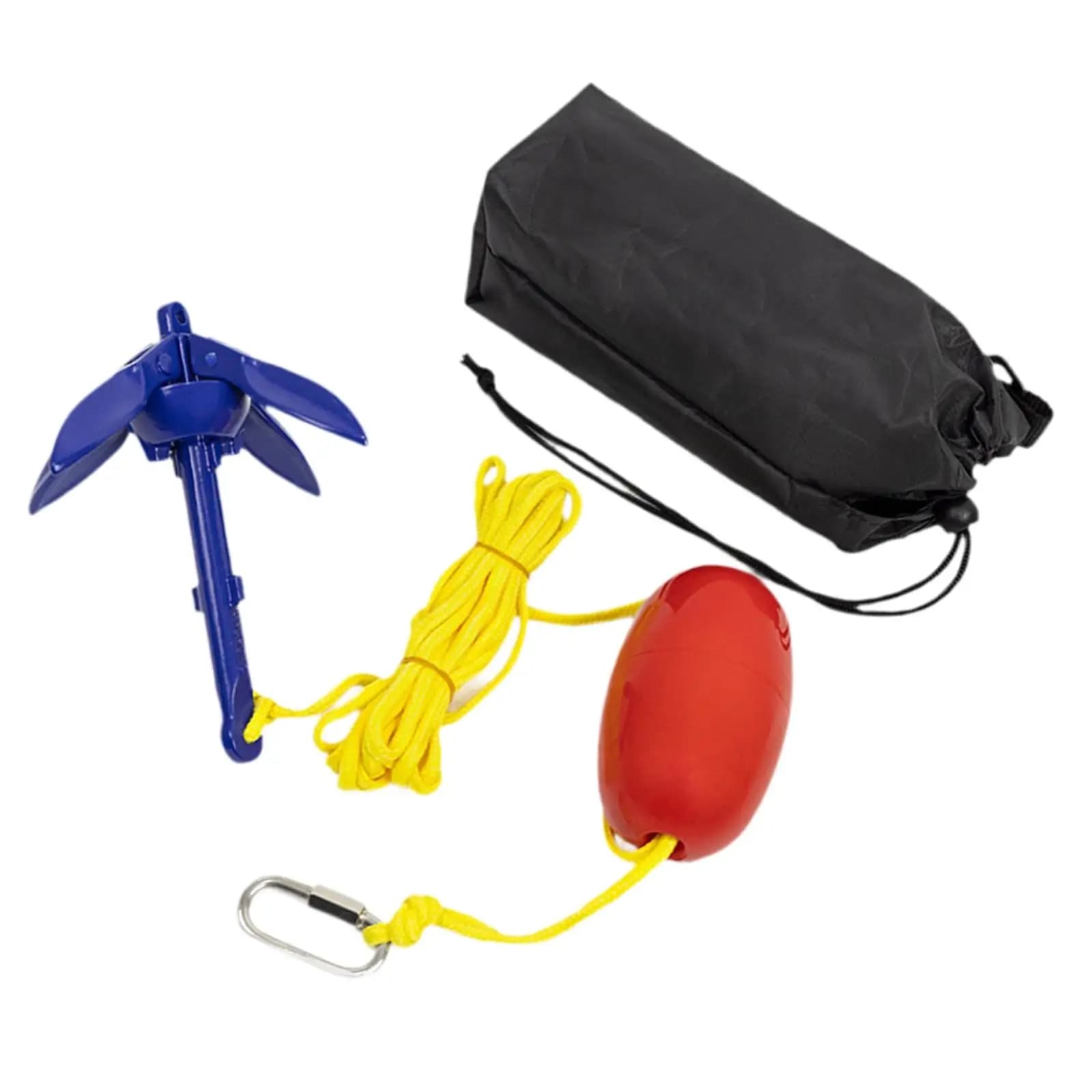 Kit di ancoraggio con grapnel in metallo marino per ancoraggio per barca pieghevole con corda per barca da pesca gonfiabile in canoa