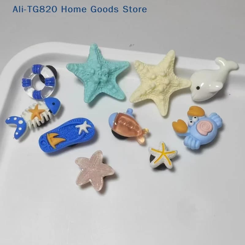 [TG820]Cute Summer Ocean Series Set Shoes Buckle Decoration DIY Removable Slippers Accessories Gift