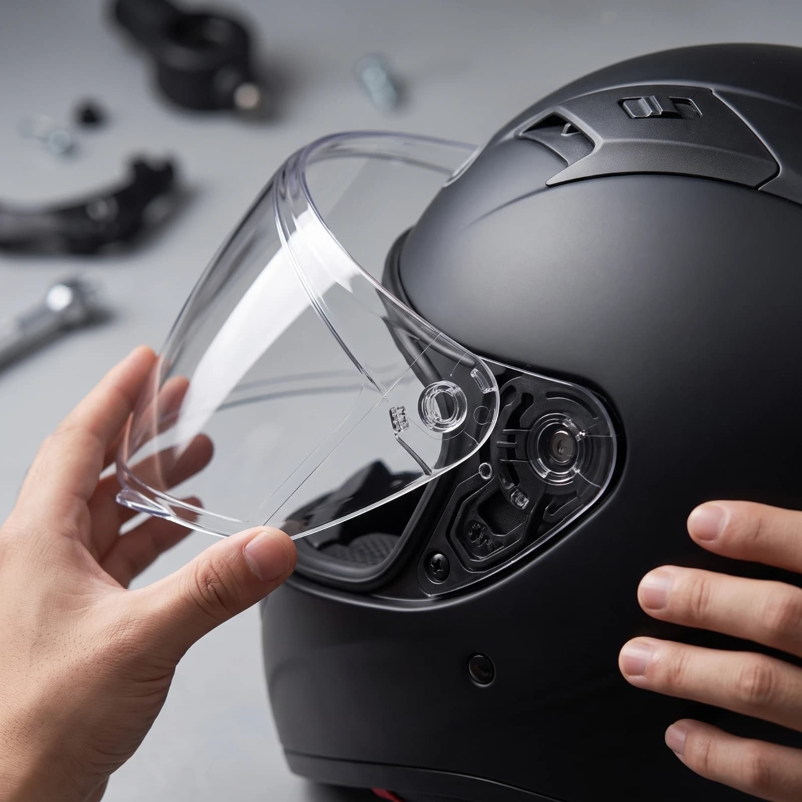 Clear Helmet Visor Transparent Motorcycle Helmet Face Visor Replacement Dust Proof Lightweight for Motorcyclists