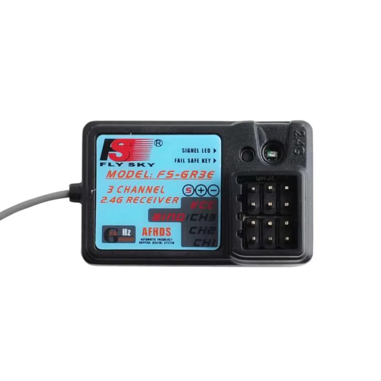 Ricevitore Impermeabile Flysky FS-GR3E 3CH 2.4GHz per Auto RC/Droni, 4.0-6.5V con Trasmettitore GT3B/GT3C/GT2, Confezione da 5