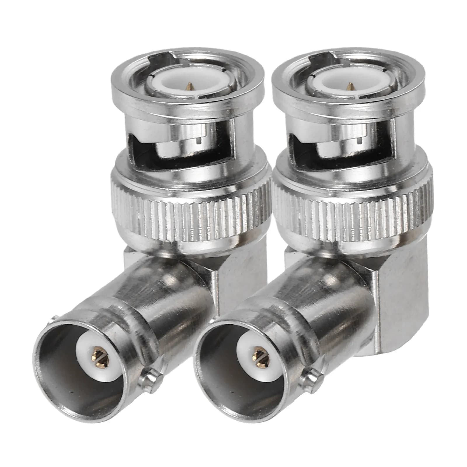 Adapter BNC Male-Femmina to 90 Degrees, L Connector for Extension Cables Security cameras, BNC Video Adapter