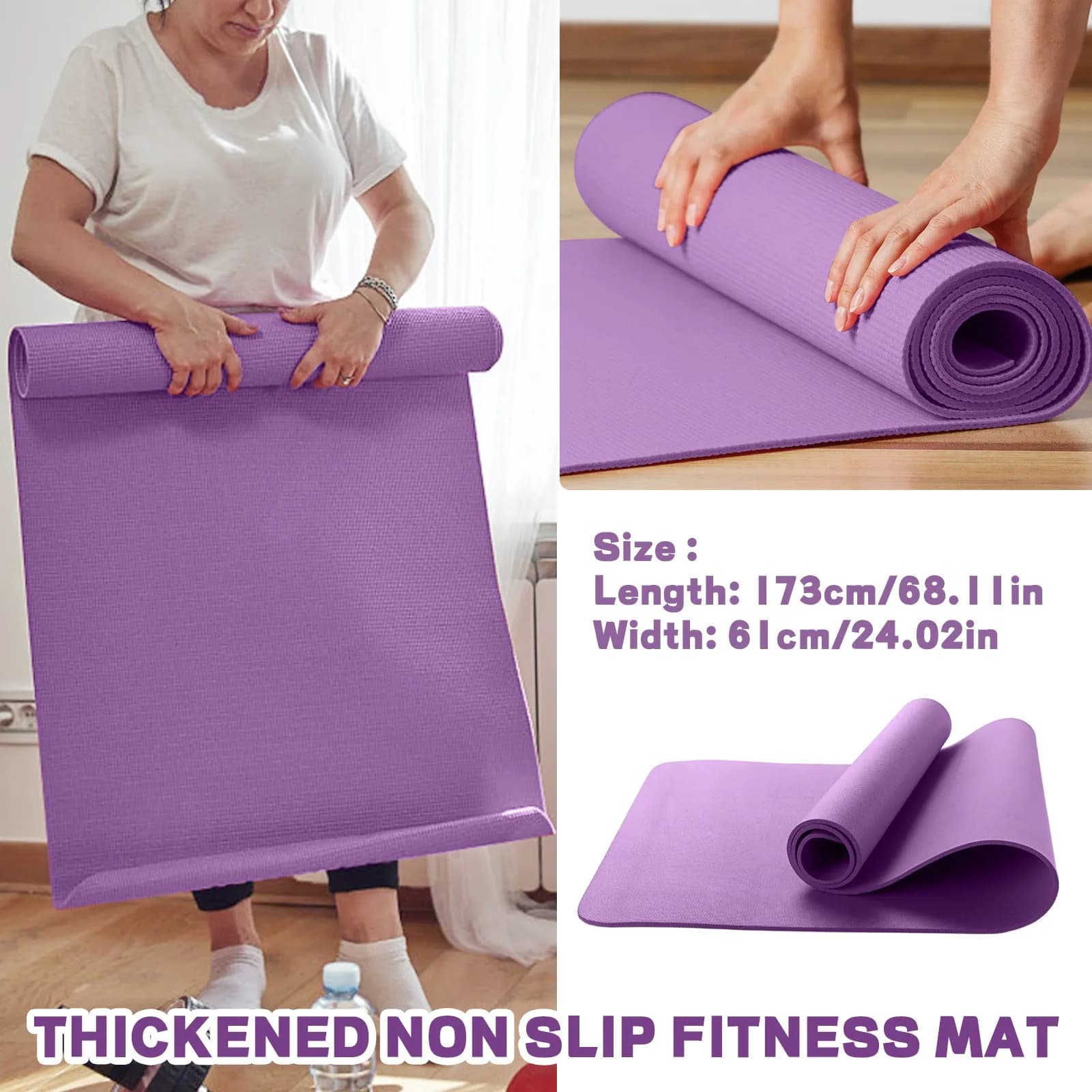 1PCS Tappetini da yoga Tappetino da fitness sportivo antiscivolo per esercizi Yoga e pilates Tappetino da ginnastica Attrezzature per il fitness Tappetino sportivo in gomma