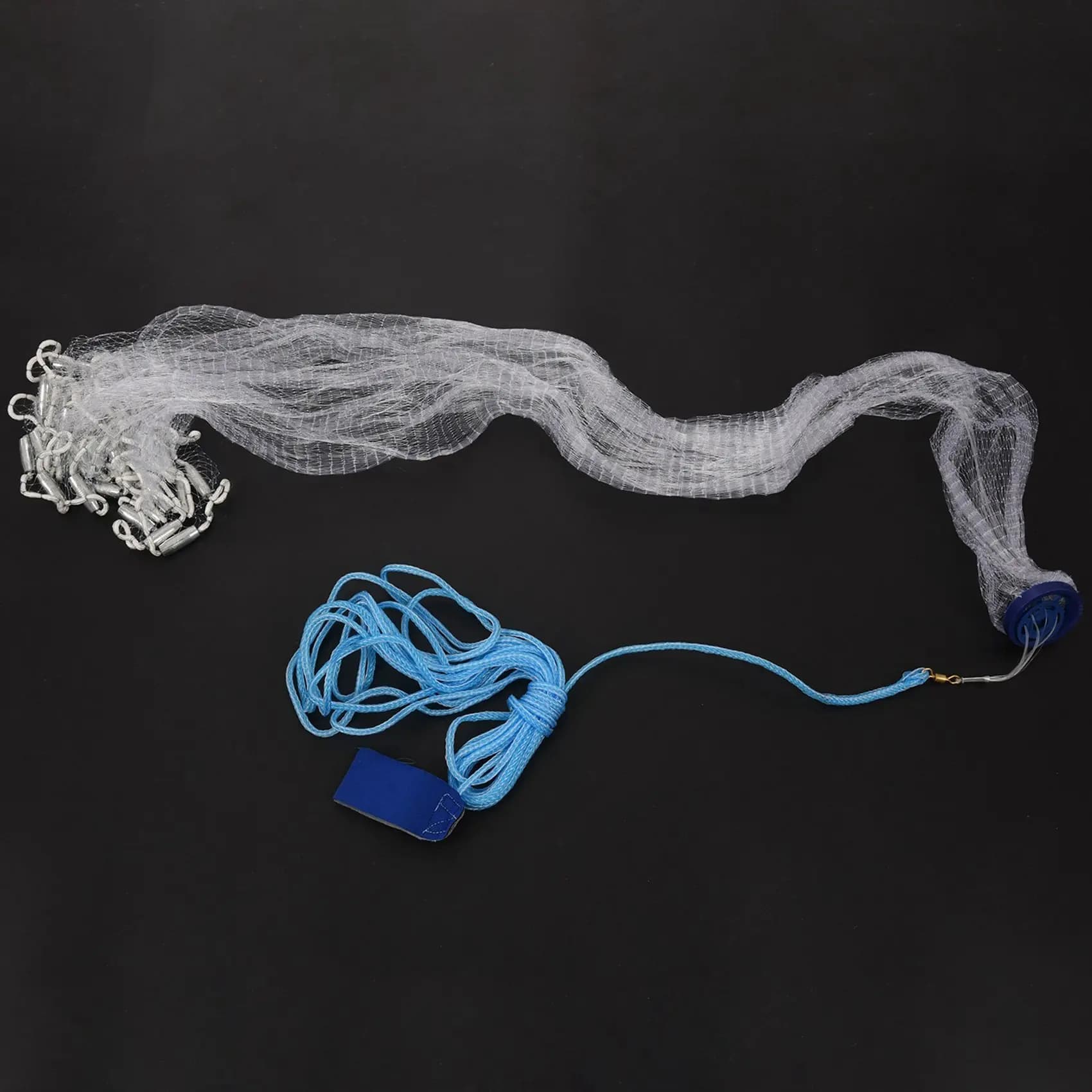 ABUE-8Ft 2.4M Fishing Net Bait Easy Throw Hand Cast 3/4 Inch Strong Nylon Mesh + Sinker