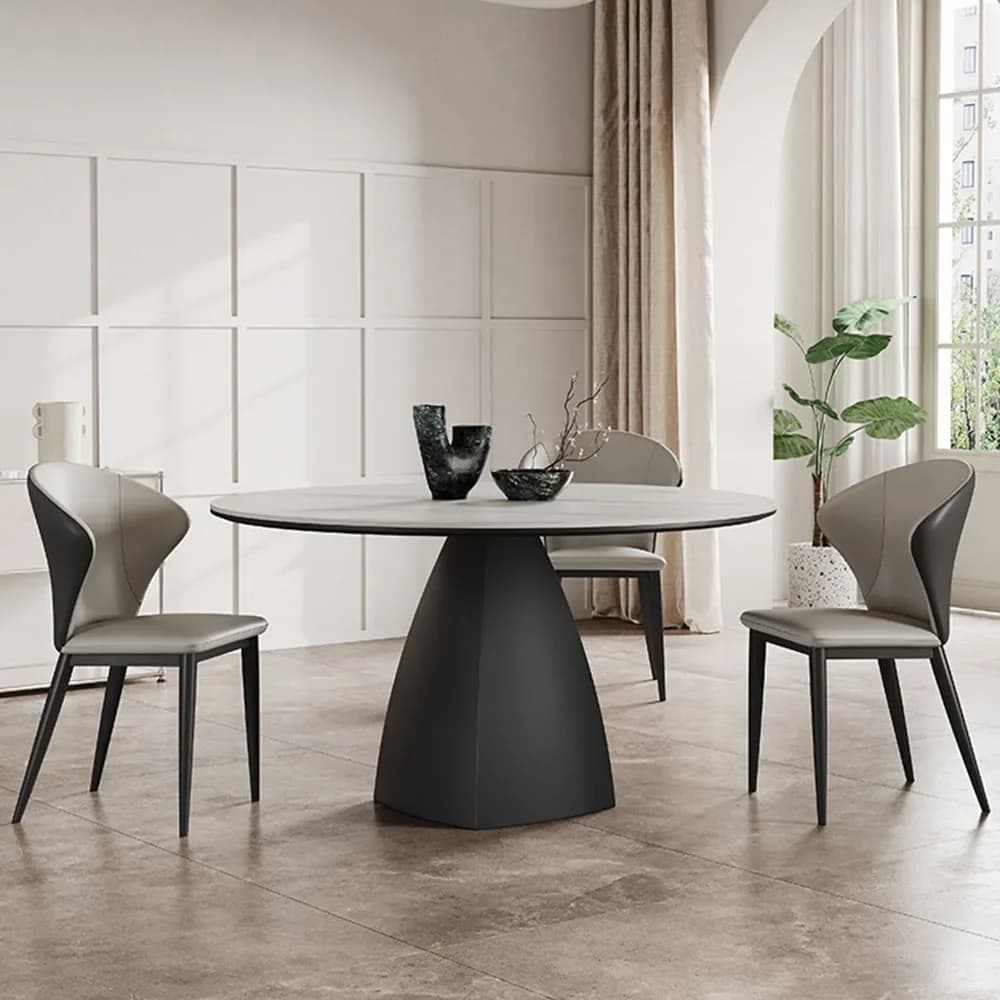 8 persone giradischi tavolo da pranzo gamba in metallo nordico soggiorno tavolo da pranzo rotondo di lusso Conjuntos De Sala De Jantar decorazione della casa