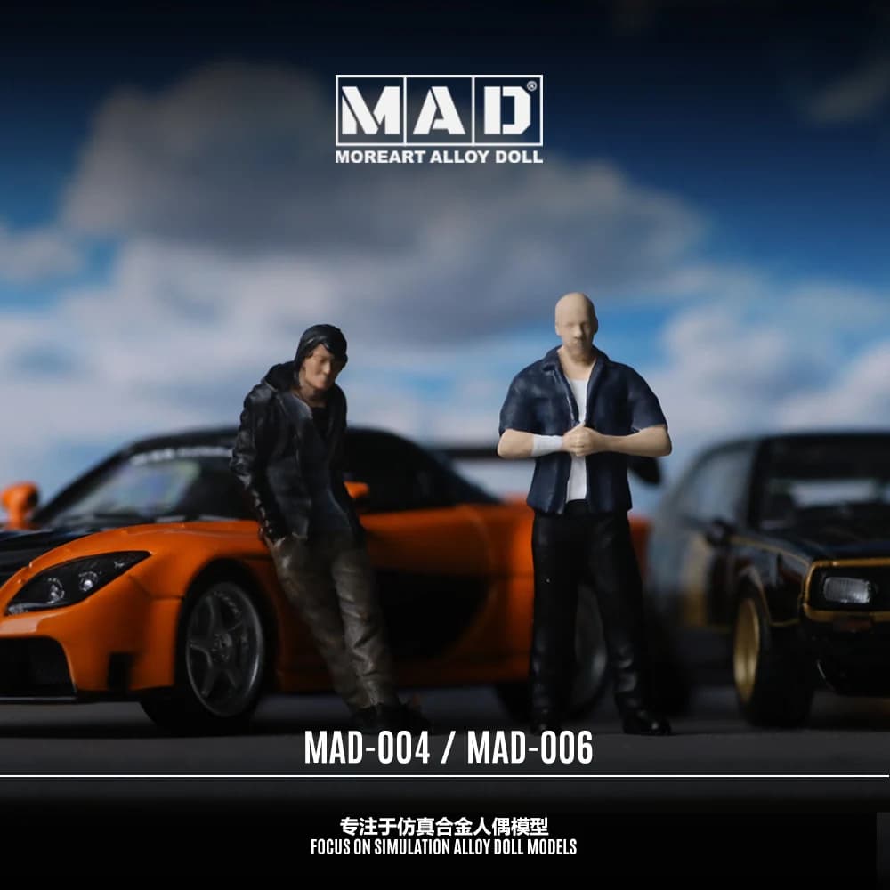 More Art&MAD 1:64 Modello di figurine in lega a tema velocità e passione, modello di figura decorativa per regalo, display e collezione