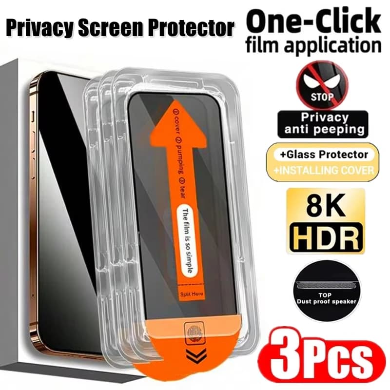Pellicola Protettiva Anti-Spia in Vetro Temperato per Xiaomi Poco X6 X7 Pro M7 F7 F3 F6 F5 Pro X4 X5 M6 Pro M5S M4, Installazione Senza Polvere