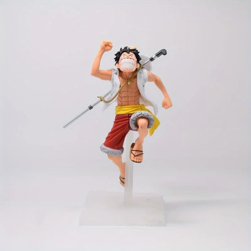 Set di Figure One Piece Luffy e Trafalgar Law - Luffy in Posizione Corsa 17,5cm + Modello DXF Wano Country 20cm, Giocattoli da Collezione Anime