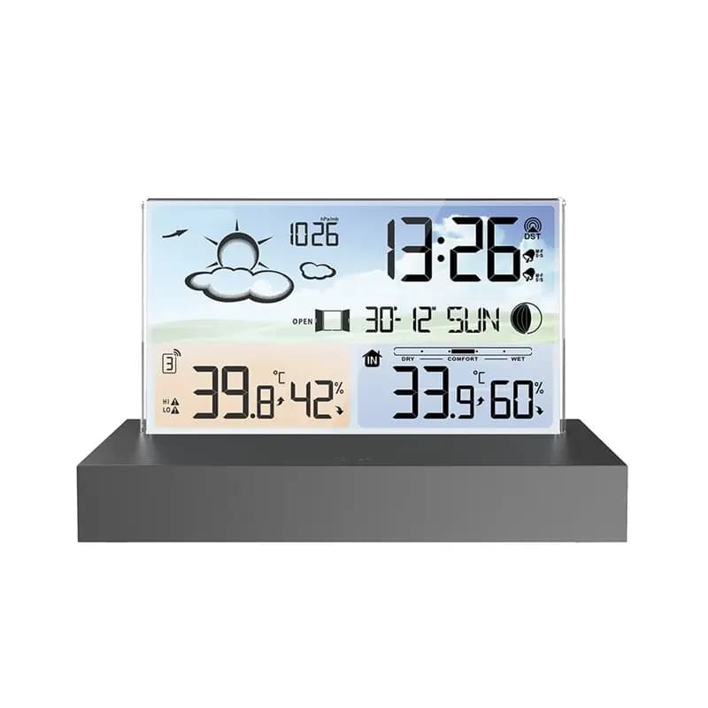 EYFL-Digital Weather Station Clock Weather Forecast Alarm Clock Indoor Outdoor Thermometer