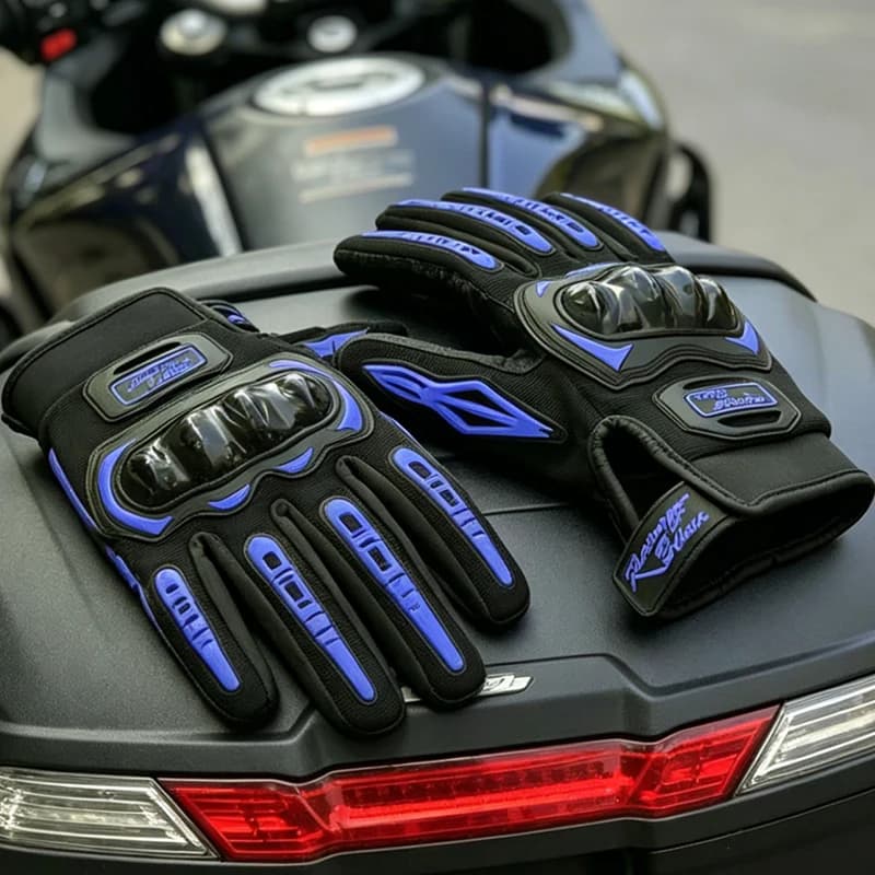 Guanti da Moto per Uomo Impermeabili con Touch Screen, Protezione Completa delle Nocche, Antiscivolo e Antiurto per Motociclismo e Sport