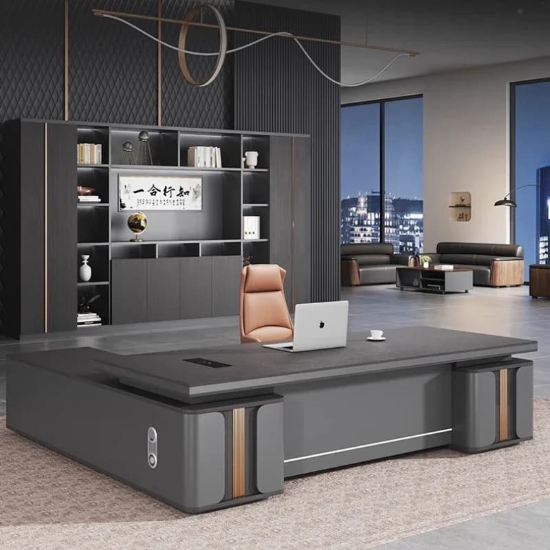 Scrivania per Ufficio, Tavolo da Gaming, Scrivania per Studio e Scrittura, Tavolo da Ufficio Regolabile in Altezza, Mobili Stile Mid-Century, Postazione di Lavoro