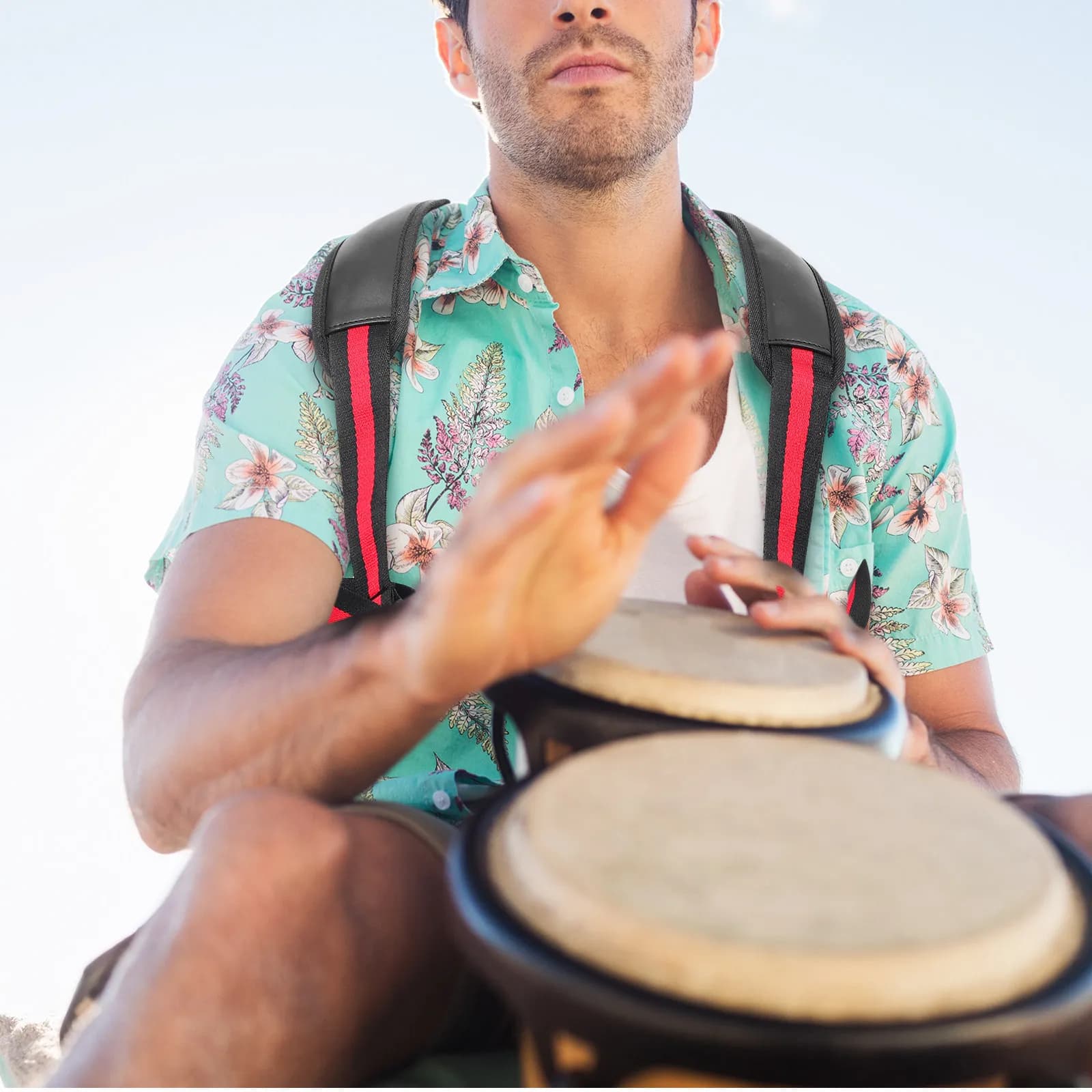 Tracolla Professionale per Tamburo Africano, Regolabile e Traspirante con Imbottitura per Djembe, Conga e Strumenti a Percussione