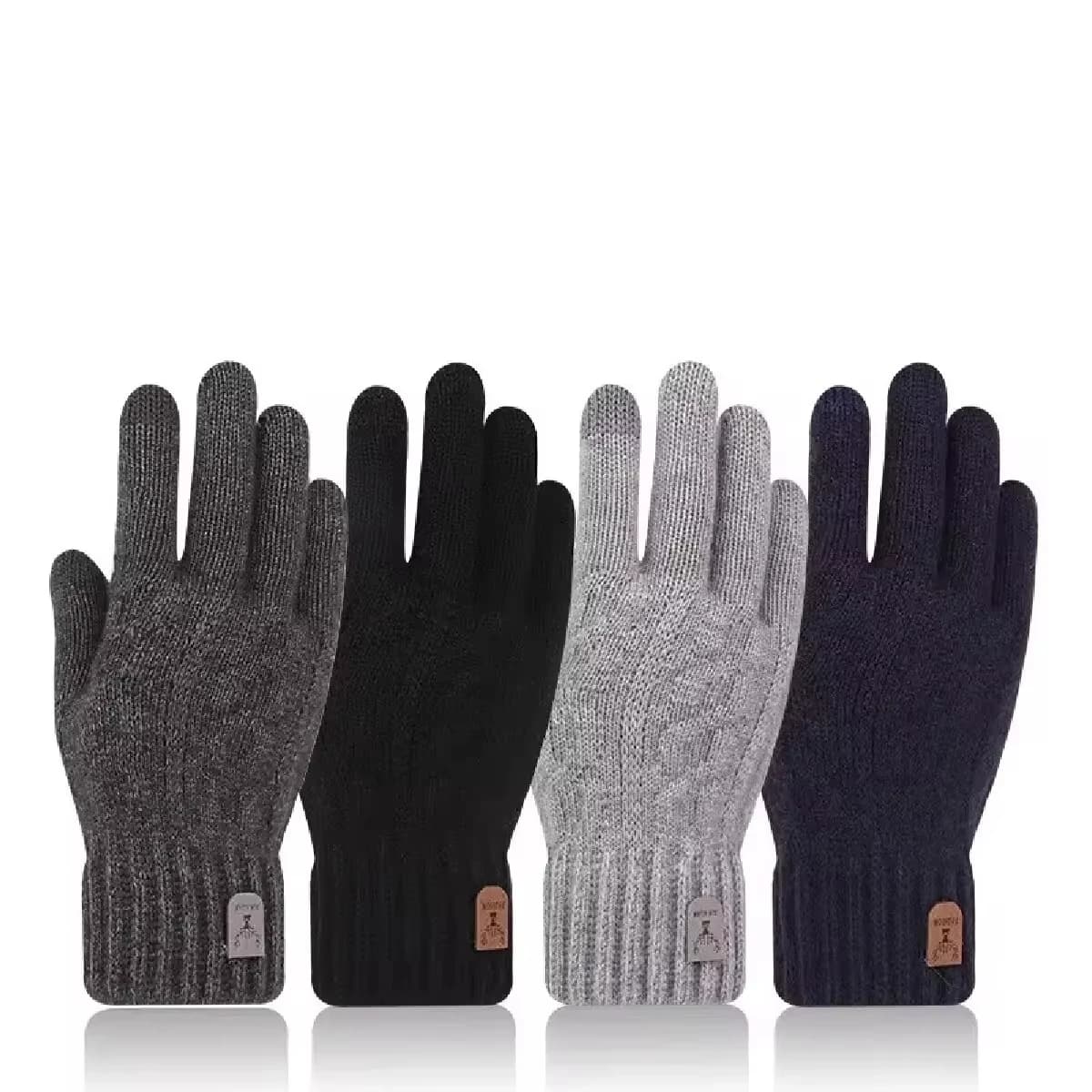 Guanti da ciclismo caldi invernali Guanti in lana di alpaca Guanti in cashmere touchscreen con dita intere Guanti da guida lavorati a maglia ispessenti