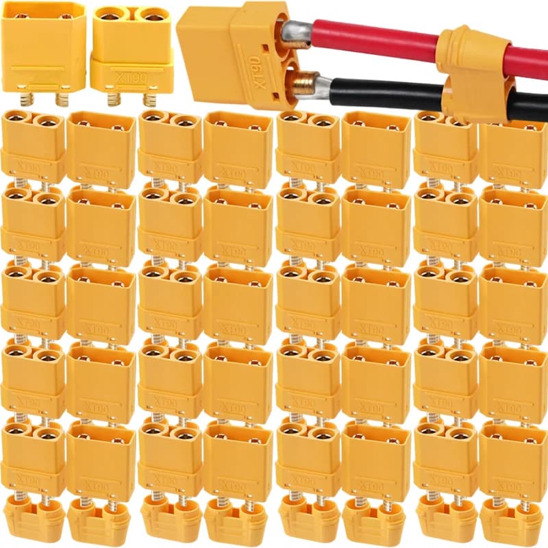Connectors XT90 Male and Female, Cables with Terminals for Lipo RC Batteries, drones, boats, Cars, Adapters XT90