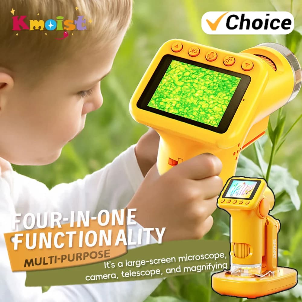 Microscopio elettronico per bambini Display ad alta definizione Lente d'ingrandimento portatile Set di attrezzature sperimentali educative Giocattoli