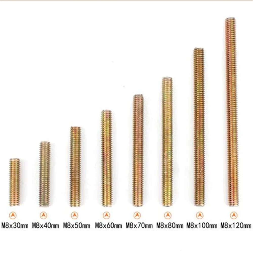 Lengthened Screw M8 Set Galvanized Full Screw Furniture Double-headed Stud Full thread