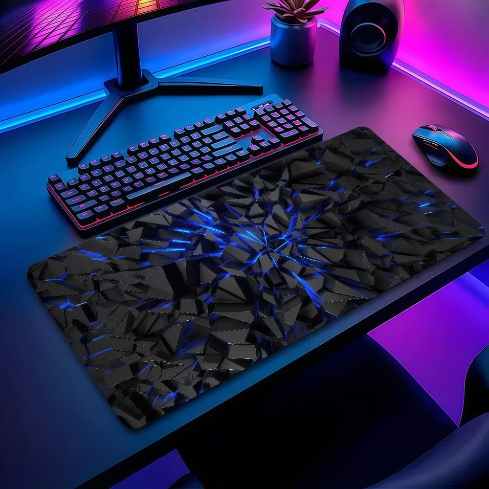 Tappetino per Mouse 3D con Motivo Geometrico Colorato, Antiscivolo, Spesso, Grande, con Bordo Rifinito, per Ufficio, Studenti e Gaming