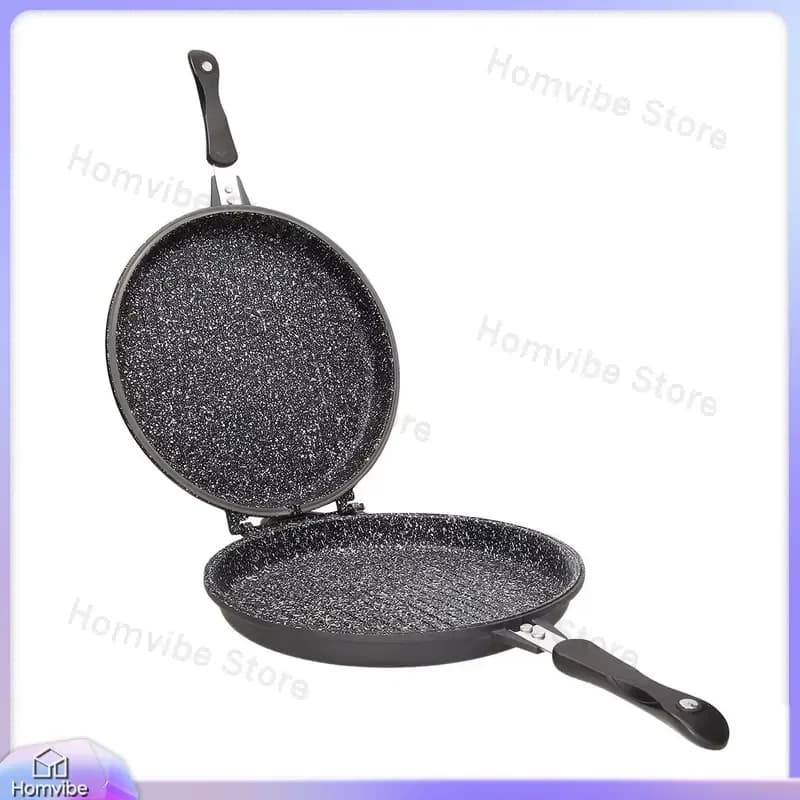 32cm Round Induction Frying Pan Non Stick Cooking Pan Heavy Duty Stainless Steel Flat Bottom Skillet for Gas Ceramic