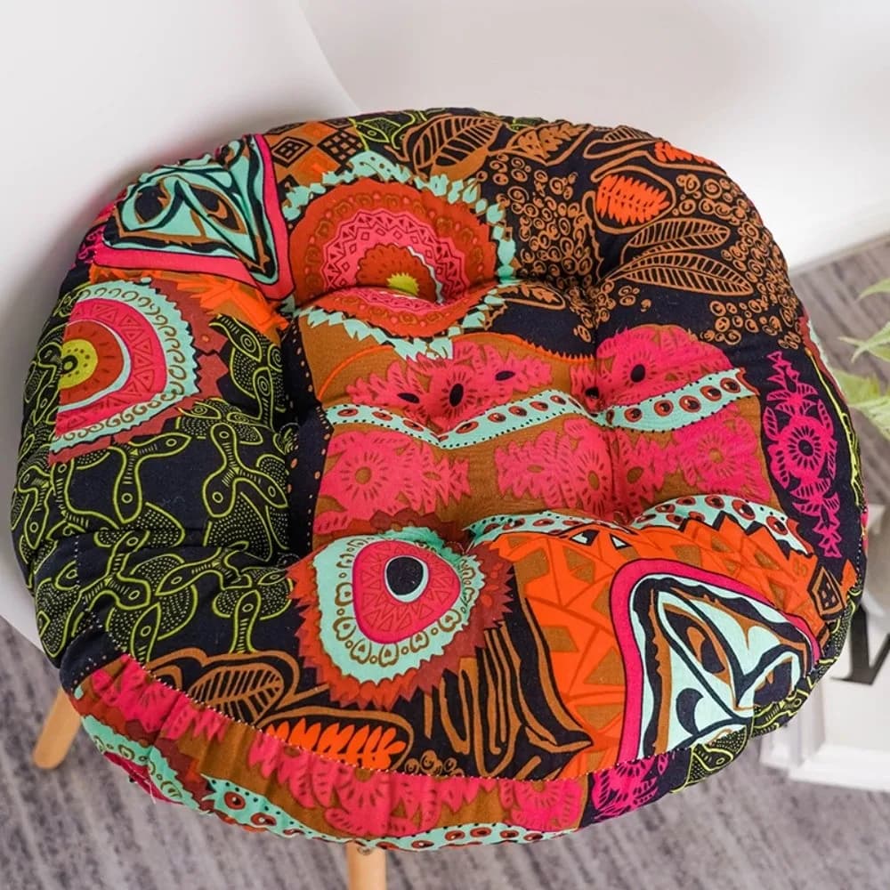 Ultra Soft Thickened Bohemian Round Cushion 45cm Washable Round Floor Cushion Floor Pillow Ethnic Yoga Meditation Mat Home Decor