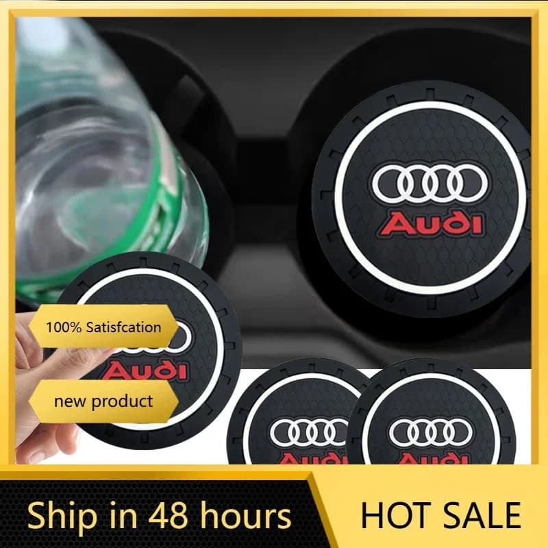 1/2 Pezzi Tappetino Antiscivolo in Gel di Silice per Portabicchieri Auto per Audi A3 A4 B8 8P 8V B6 A5 A6 C7 Q5 B9 B7 C6 A1 Q7 Q3 TT