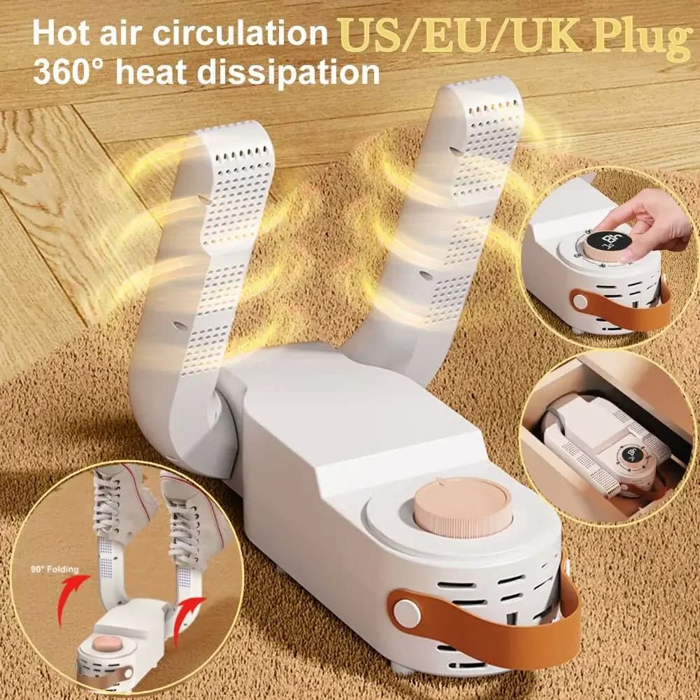 Asciugascarpe elettrico casa portatile intelligente scaldapiedi riscaldatore pieghevole scalabile scarpe asciugatrice riscaldatore deodorante deumidificatore macchina