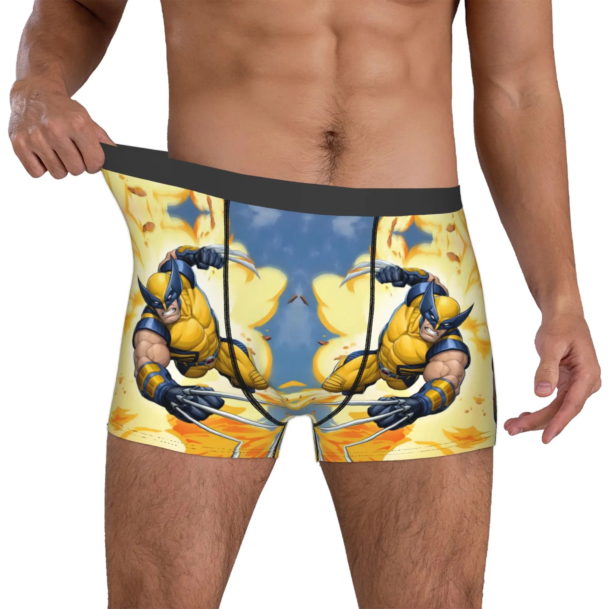 Boxer personalizzati W-Wolverines da uomo, mutande con stampa 3D, slip elasticizzati