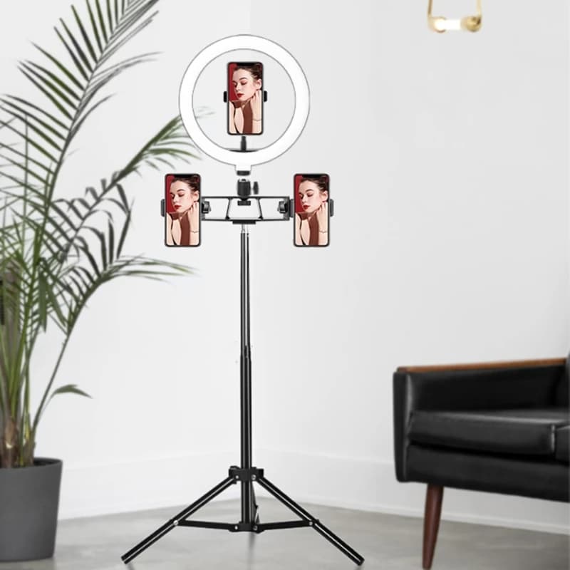 26/33 cm Anello luminoso per foto Led Selfie Anello luminoso Telefono Staffa per trasmissione Bluetooth Illuminazione fotografica con treppiede