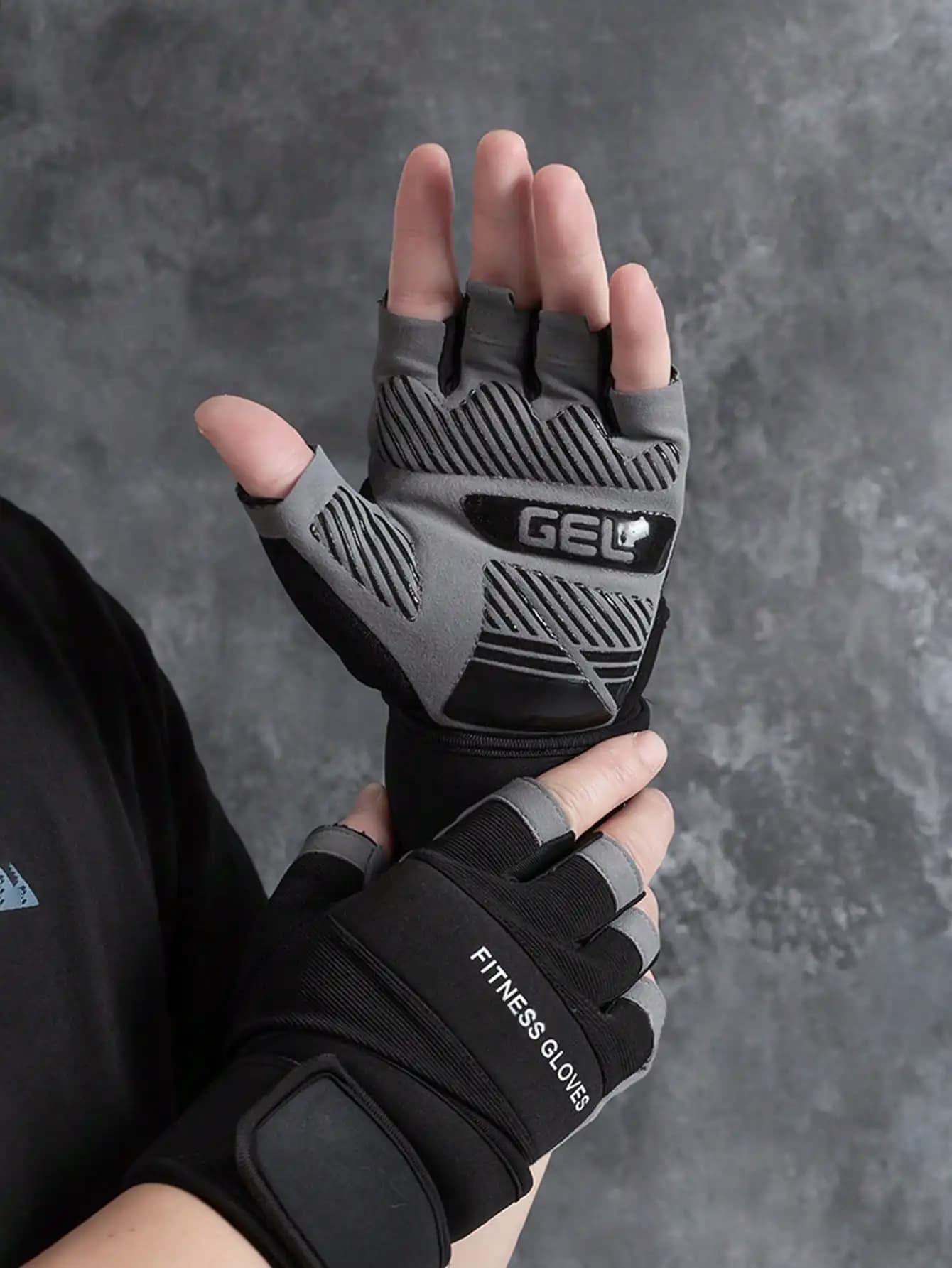 1 Pair Unisex Fitness Gloves With Wrist Support, Half Finger Anti-Slip Padded Palms Gym Gloves For Dumbbell, Pull-Ups And Bodybuilding Training