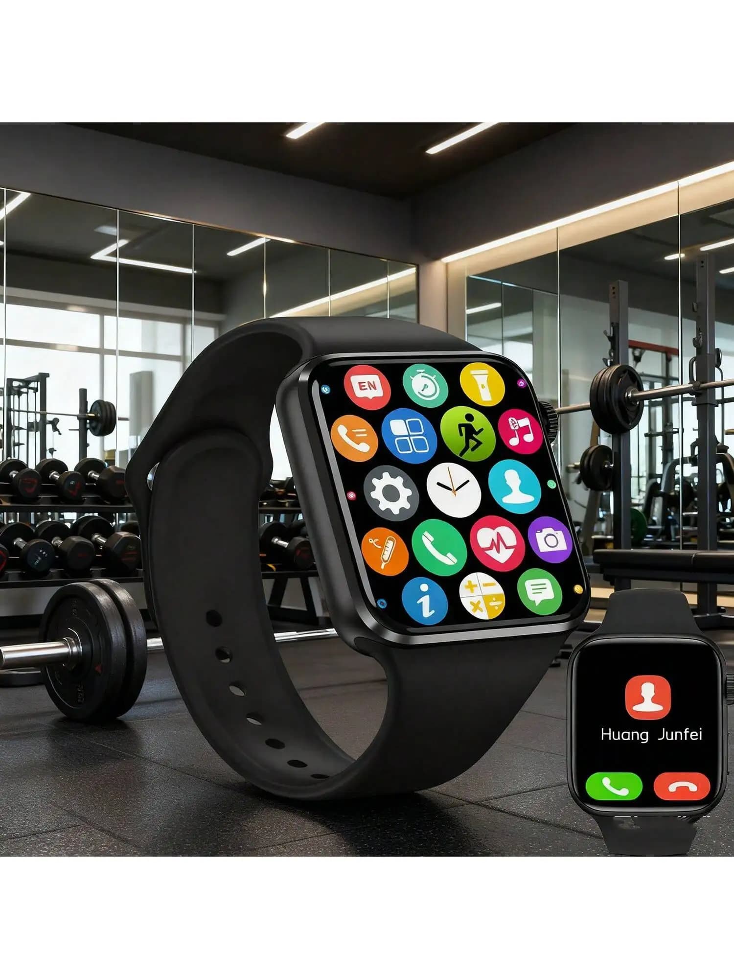 Smartwatch per Donne e Uomini (Android/iPhone) con Custodia e 7 Cinturini, Display HD da 2.09" con Chiamate/Messaggi/Notifiche Bluetooth