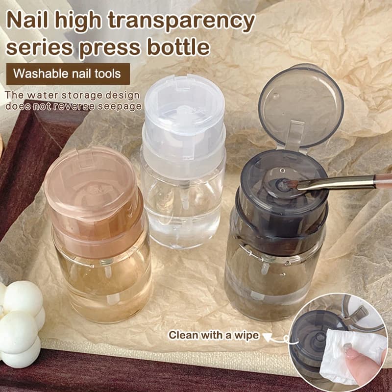 Bottiglie riutilizzabili per unghie Dispenser con pompa a pressione vuota Detergente per rimozione smalto per unghie Strumento per manicure per bottiglia per trucco