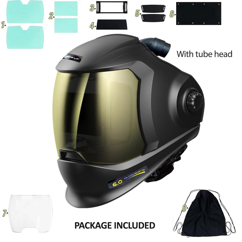 SAFEUP CE Welding Helmet Cap, Respiratore, Professionale, Purificatore d'Aria Alimentato, Classe Ottica 1111, Filtro True Color, Maschera di Saldatura Auto Oscurante, Rimozione Polvere