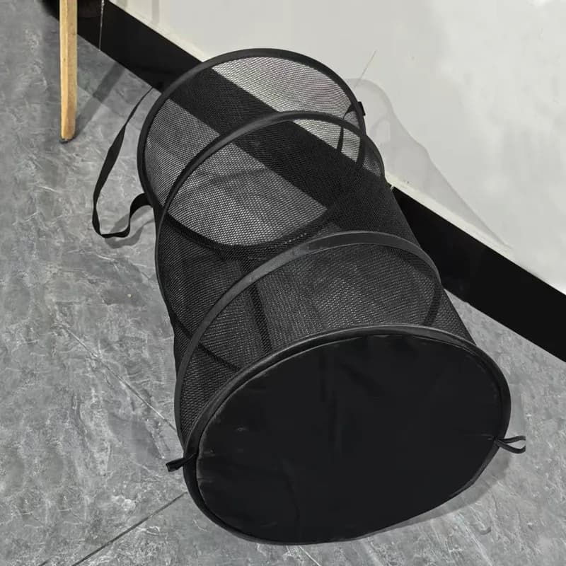 2pcs Folding Dirty Laundry Sorting Basket Large Mesh Yarn Storage Bag Frame Bucket Laundry Organizers Storage Pouch Storage Orga