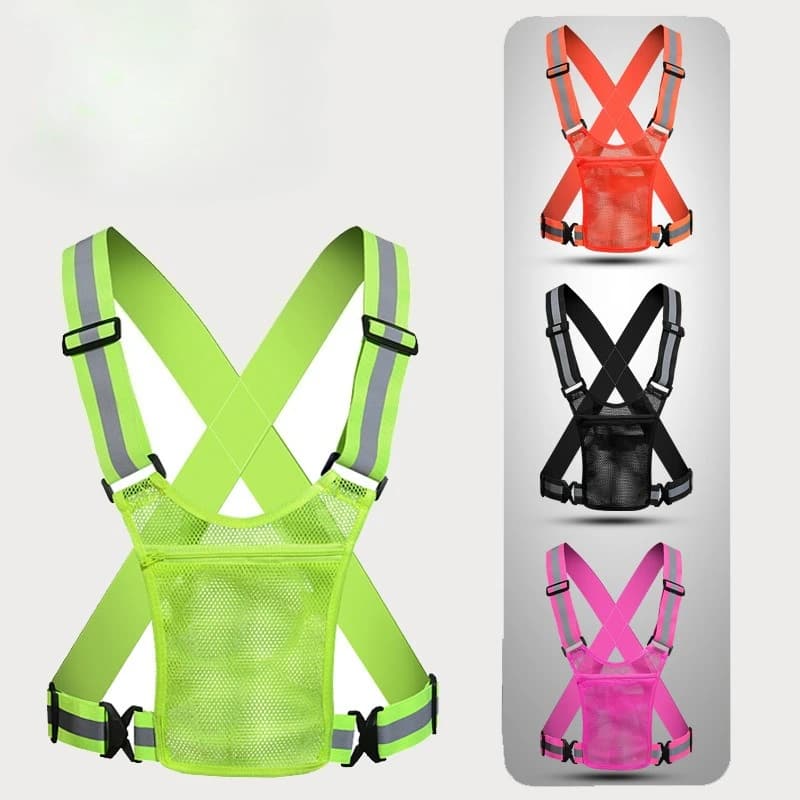 Cintura e Gilet Riflettente ad Alta Visibilità per Corsa Notturna e Ciclismo, Abbigliamento Riflettente Regolabile per Sicurezza all'Aperto