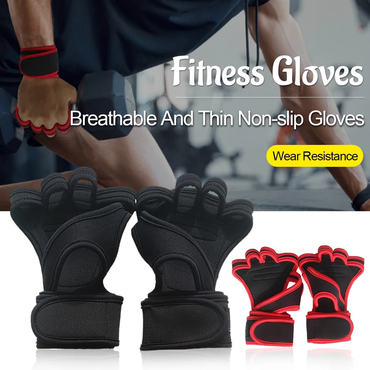 Men's and Women's Training Gloves Wrist Wrist Gloves Exercise Gloves Weightlift Cycling Fitness Gym Cross trainer Black Breathable