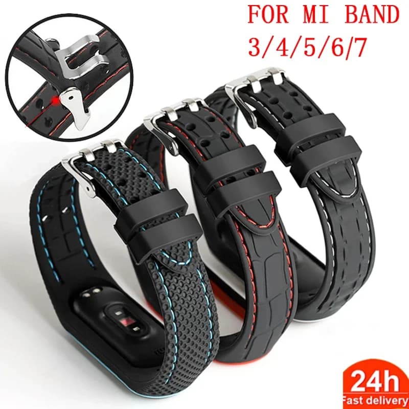 Silicone per Xiaomi Mi band 7 cinturino cinturino sportivo cinturino in gomma cinturino Smartwatch di ricambio per Mi Band 3 4 5 6 7 braccialetto