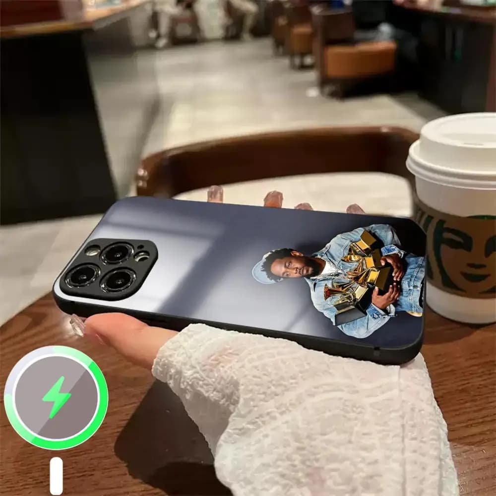 Ken-dricks Lamar fashion paper pattern Phone Case For iPhone17 Air 16 e 15 14 13 12 11 Plus Mini Pro Max Glass Magnetic Case