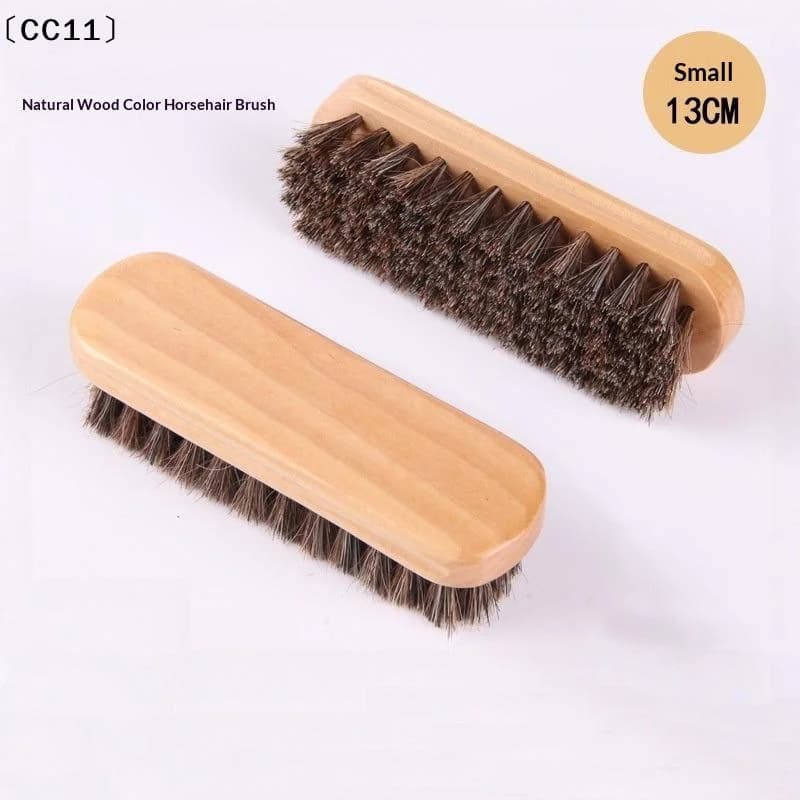 1/3 Pezzi Spazzola in legno con setole di crine di cavallo per lucidatura e pulizia dettagli cruscotto, spazzola per la cura delle scarpe in pelle〔CC11〕
