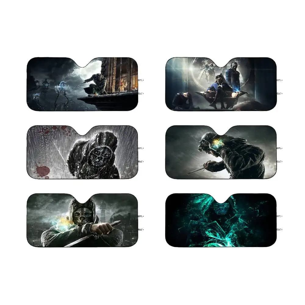 Pop Games Dishonored Parasole per auto, Accessori automobilistici per parabrezza, Protezione per auto, Decorazione per schermo parasole per finestrino