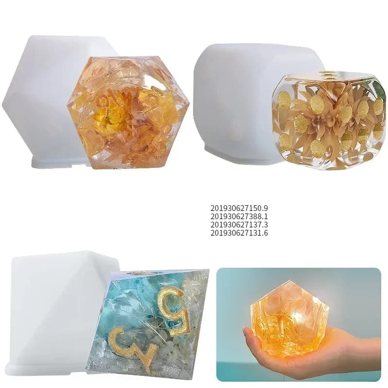 Top Quality Resin Dice Molds Super Large Polyhedral Game Dice Molds Candle Mold Silicone Dice Mold Epoxy Resin Dice Making Home