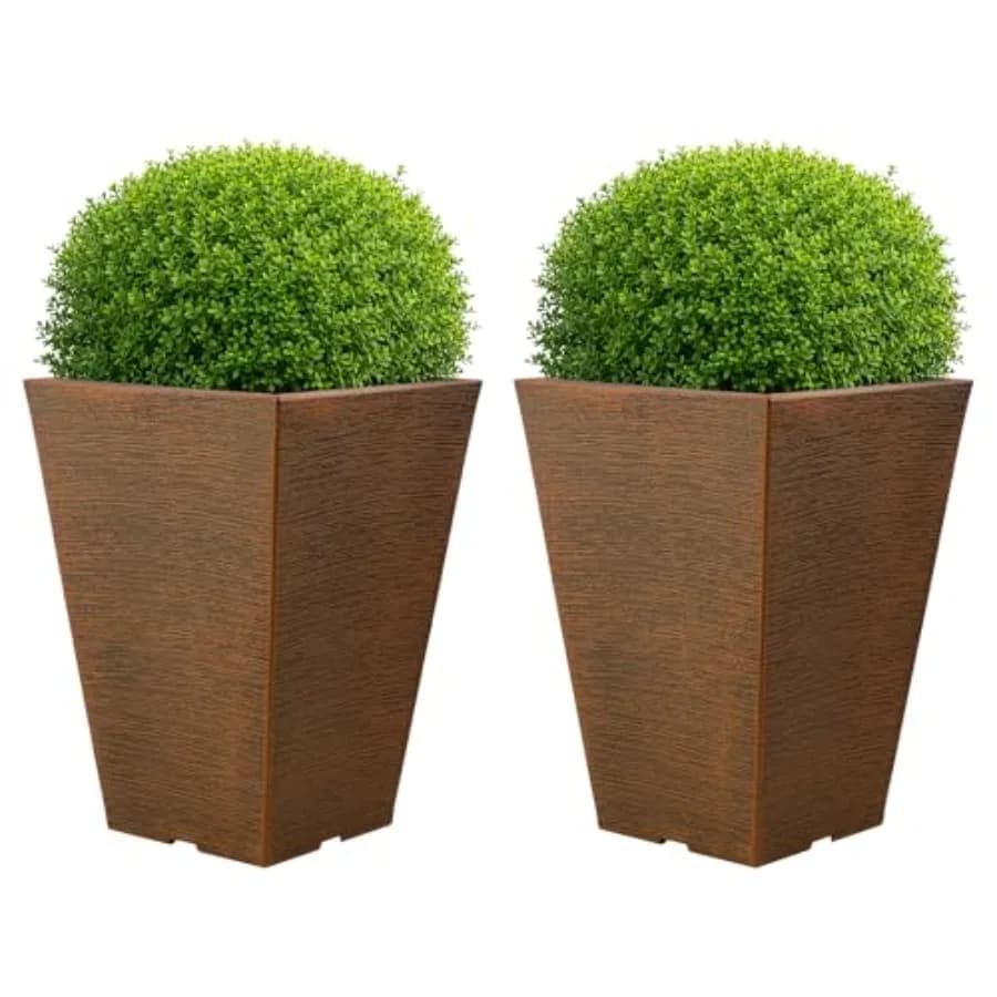 Grandi Vasi da Esterno, Confezione da 2 - Vasi Alti 35 cm per Piante da Esterno o Vasi da Interno per Piante - Vasi in Plastica per Fiori