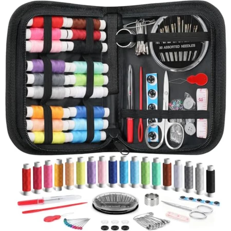 Sewing Kit for Adults College Dorm Essentials, Portable Sewing Supplies Accessories Contains Thread, Needles, Scissors, Gifts f