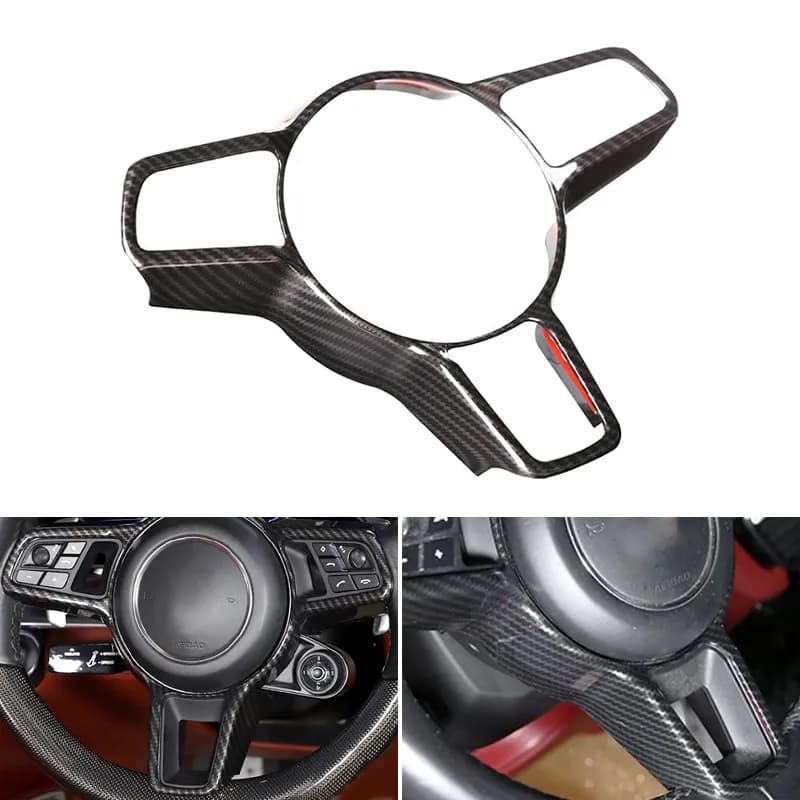 Copri Volante in Fibra di Carbonio ABS, Accessori Interni per Auto, per Porsche Cayenne Macan Panamera 718 918 911