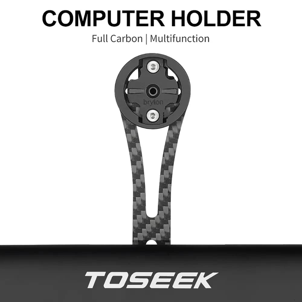 TOSEEK Bicycle Computer Mount Carbon Speedometer Bracket Bike Stopwatch Holder With Light Holder For Garmin Wahoo Bryton Giant