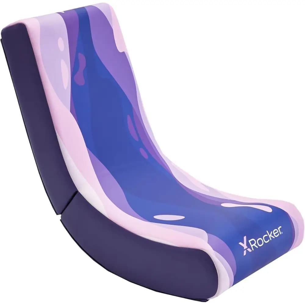 Sedia da Gaming Rosa per Bambini con Funzione Dondolo e Design a Seduta Bassa
