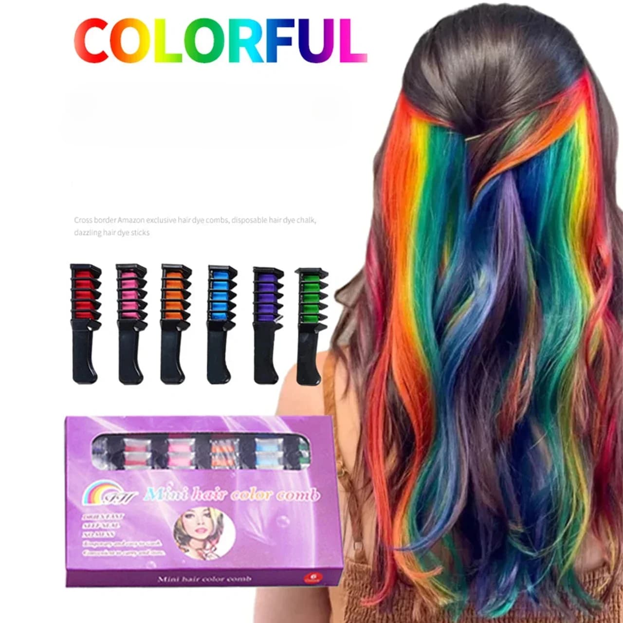 6/1pcs Hairstyles Mascara Design Pastels For Hair Coloring Matita Temporary Coloring Mini Gifts And Throw Children Hair Tinctures
