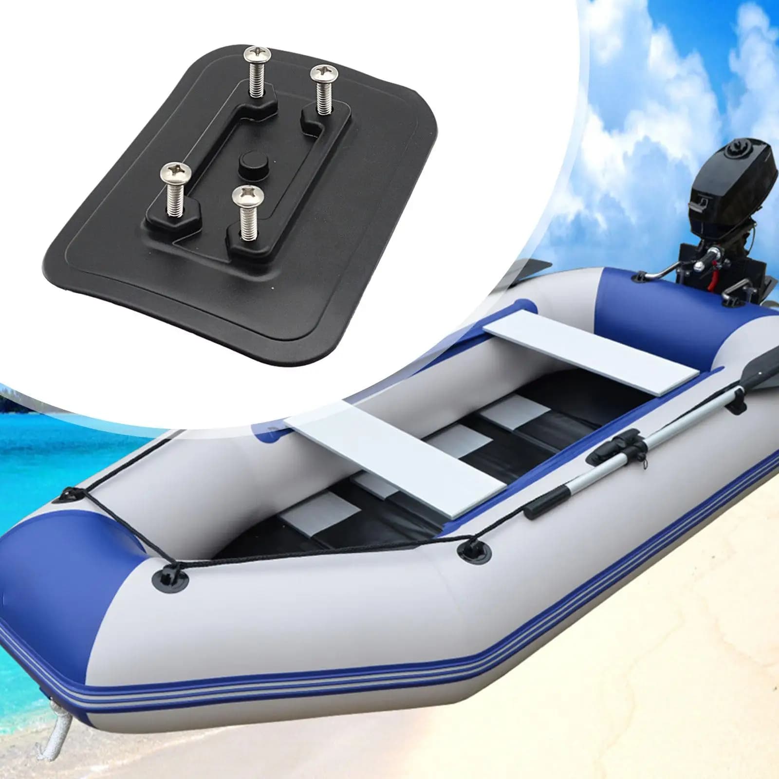 Support for PVC fishing rod, adhesive pad for inflatable, kayak and outdoor sports