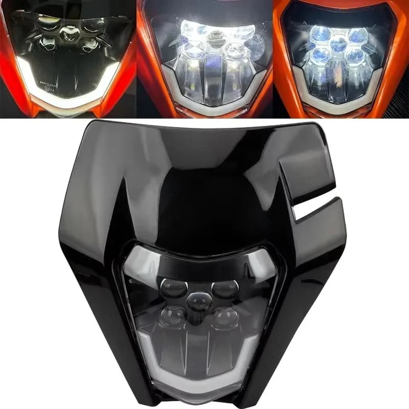Motorcycle LED Headlight Headlamp Head Light Supermoto Fairing For KTM EXC SXF MX Dirt Bike Enduro LED Headlight