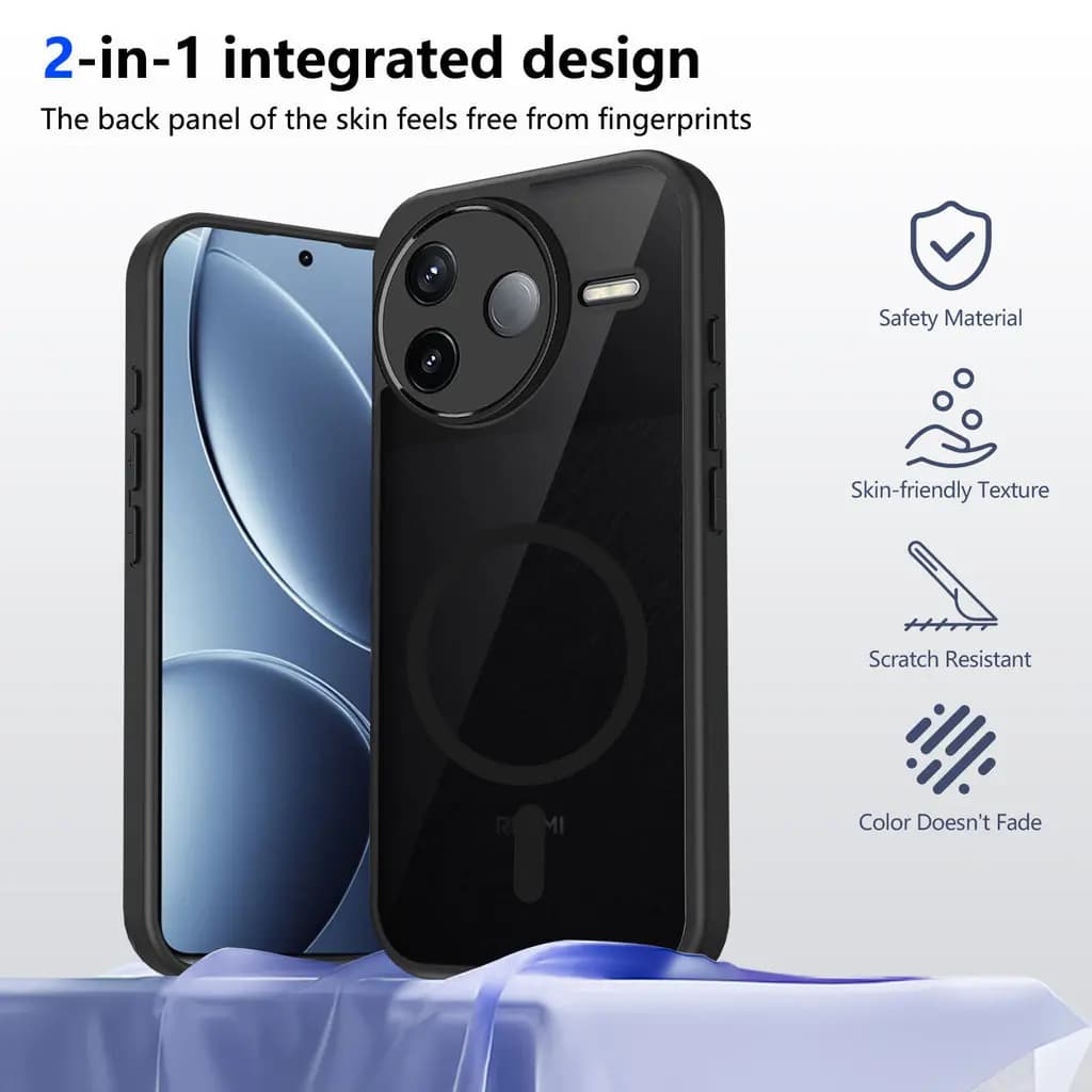 Magnetic Slim Case For POCO F8 F7 Ultra X7 Pro 5G X6 C61 71 M6 Pro 4G Phone Cases Matte Anti-Scratch Shockproof Armor Back Cover